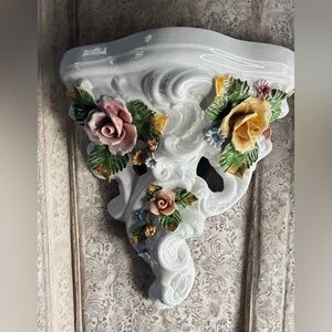 Porcelain Wall Decor with Roses Italian made